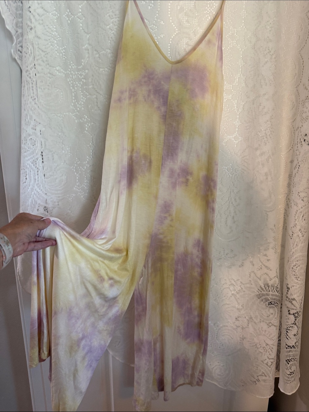 21 Saints Women's Tie-Dye  — Yellow & lavender Romper